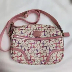 COACH シグネチャー ショルダーバッグ ハート ピンク