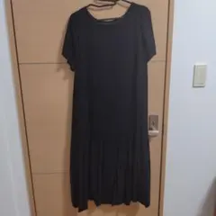 earth music & ecology 黒 半袖ロングワンピース