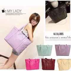 レディースチェックトートバッグ