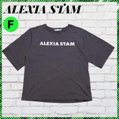 ALEXIA STAM アリシア スタン Tシャツ ロゴ ゆったり 半袖 グレーのサムネイル