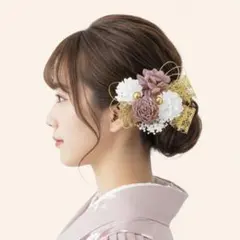 前撮り 髪飾り 振袖 和装 花 ドライ 水引 成人式 白無垢 七五三 桃 袴