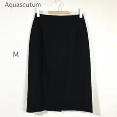 【アクアスキュータム】スカート M 黒 ひざ丈 タイト シンプル フォーマルのサムネイル