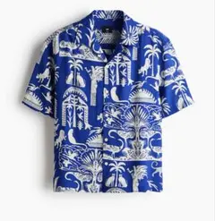 H&M アニマル柄 半袖シャツ ブルーのサムネイル