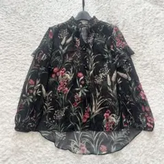 美品 TOMORROWLAND 花柄 シルク100% 半袖ブラウス 36 - メルカリ