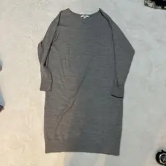 ユニクロ　グレー　ニット　ワンピース　チュニックM