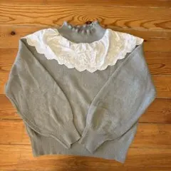 earth music & ecology フリル付きニットセーター