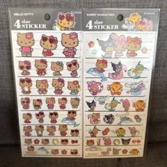 【正規品】4サイズステッカー 日焼けキティ・サンリオキャラクターズ　2枚セット