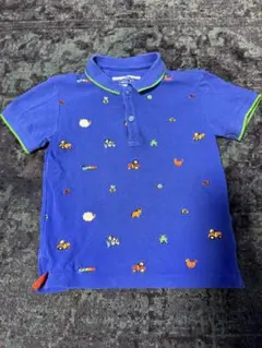 【美品】NEXT 動物刺繍ポロシャツ ブルー　3-4y