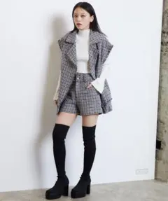 ENYYM ツイードセットアップ ブラック・ホワイト