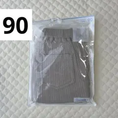 【新品】GUベビーサマナルパンツ7分丈 リブ ベージュ 90のサムネイル