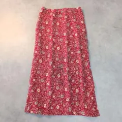 90s USA製 Talbots 花柄 レーヨン ロングスカートのサムネイル