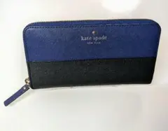 週末限定セール！kate spade 青黒ジッパー長財布のサムネイル