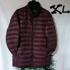 美品UNIQLOユニクロウルトラライトダウンメンズXLワインレッド上品ボルドー色