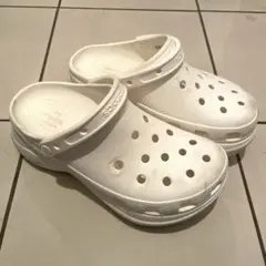 crocs 厚底サンダルホワイト　w8 24.0〜25.0cm