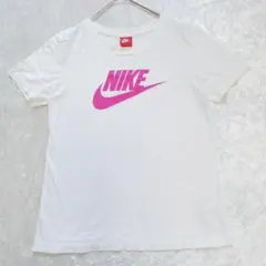 NIKE 半袖Tシャツ 白 ピンク ロゴ プリント ナイキ M クリーニング済み