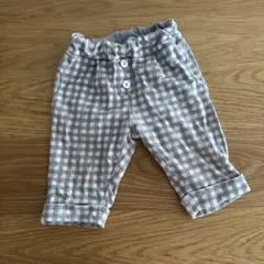 90サイズブルー系チェックパンツ