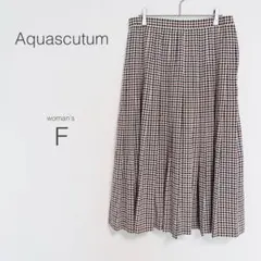 【アクアスキュータム】プリーツスカート ロング チェック柄 可愛い 清楚 日本製のサムネイル