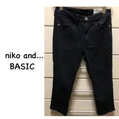 nikoand... BASIC 七分丈　コットン　ストレッチ　パンツ　ブラックのサムネイル