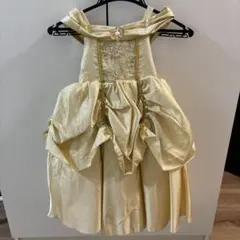 ゴールド サテン フリル付きドレス 100cm