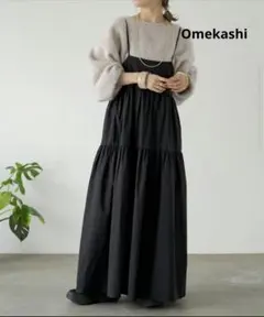 Omekashi　オメカシ　ティアード　キャミワンピース　ブラック　サイズ36のサムネイル