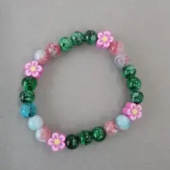 フラワーブレスレット 15cm ハンドメイド