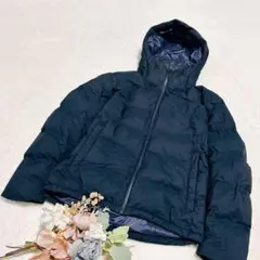 【ユニクロ】UNIQLO メンズ シームレスダウンパーカー ブラック M ●