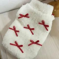 ハンドメイド♡犬服 両面ボアのお袖付きあったかタンクトップ