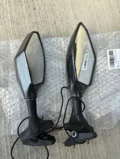 バイク用 カーボン調 LEDウィンカー内蔵ミラー 左右セットのサムネイル