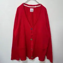 BALLOW レッド　カーディガン　長袖　カジュアル　シンプル　無地3サイズL