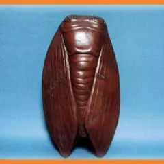 旧蔵 時代物 漢時代ゴビ玉 蝉王の極細工彫刻 セミ 古美術 御守り