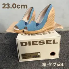 箱付き ウェッジソール パンプス 23.0cm デニム オープントゥ ディーゼルのサムネイル