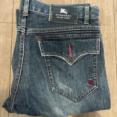 美品 BURBERRY BLACK LABEL ストレートデニム ブラック MADE IN JAPAN製 BURBERRY BLACK LABEL ブラックデニムパンツ