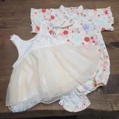 ベビー☆フリルワンピース&甚平ロンパースセット　サイズ80