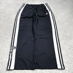 00s adidas アディダス ワイドスナップトラックパンツ 黒 XL Y2K