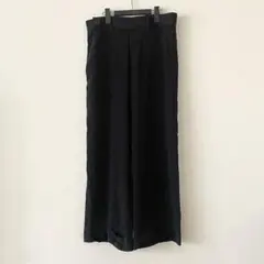 【シルク100%】Yohji Yamamoto シルク ワイドパンツ ブラックのサムネイル