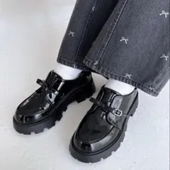 ADRER バックルローファー 厚底 ブラック - メルカリ