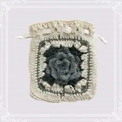 お花の巾着袋 小物入れ ポーチ アンティークカラー