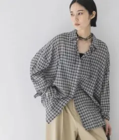 ジーナシス★コットンボイルシアーチェックシャツ