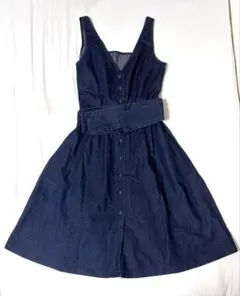 Heather デニム ワンピース フロントボタン セパレートデニムジャンスカ