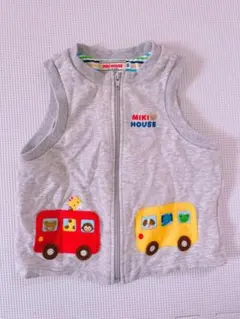 MIKI HOUSE ベビーベスト グレー 動物刺繍
