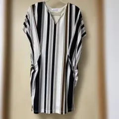 AZUL BY MOUSSY ストライプ柄 フレンチチュニックワンピースMサイズのサムネイル