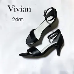 Vivian ヴィヴィアン ストラップサンダル ブラック 24cm 美品のサムネイル
