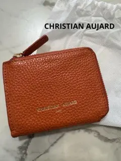 【新品未使用】本革 L字ファスナー コンパクト財布 オレンジ 保存袋付き