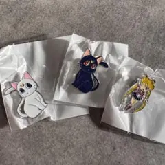 セーラームーン ルナ アルテミス　ピンバッジ3点セット 猫 月 星　新品のサムネイル