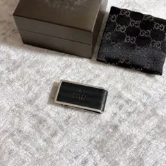 新品未使用 GUCCI グッチ マネークリップ GG柄 レザー ブラック 箱付きのサムネイル