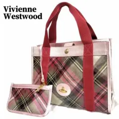 希少✨ヴィヴィアンウエストウッド ポーチ付きエナメルトートバッグ ラメ オーブ