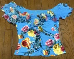 Chacott美品✨花柄 フリル 半袖 トップスLのサムネイル