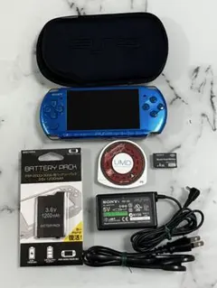 美品。PSP3000 本体 メタリックブルー。