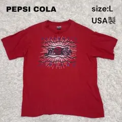 PEPSI COLA ペプシコーラ　Tシャツ　Lサイズ　レッド　赤　USA製のサムネイル