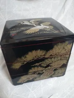 山下漆器店 重箱 三段重 鶴 松模様のサムネイル